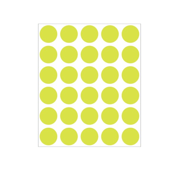 3/4" Color Coding Dots Chart - Sheet Form